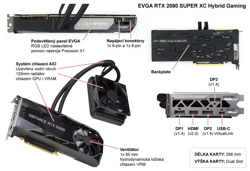 EVGA RTX 2080 SUPER XC Hybrid Gaming; popis