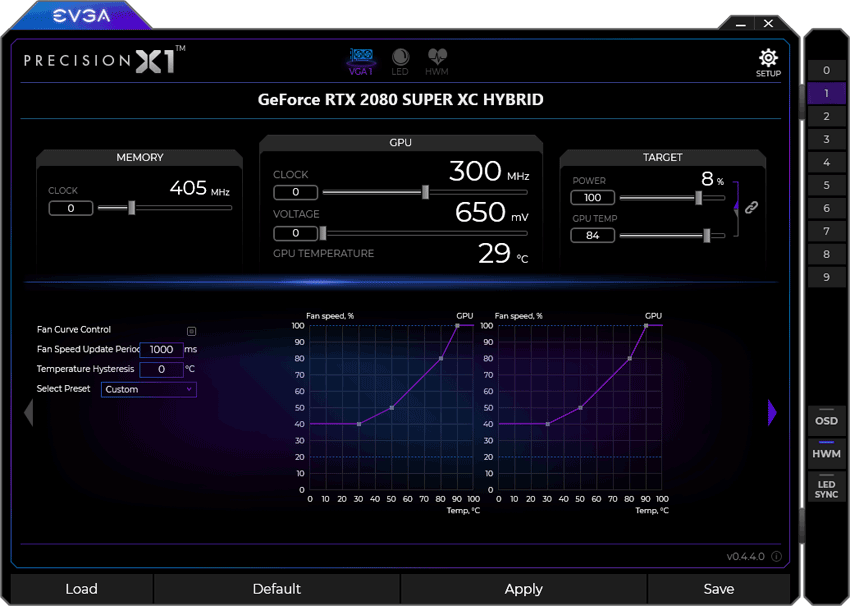 Pro zvětšení klikni EVGA Precision X1 panel2