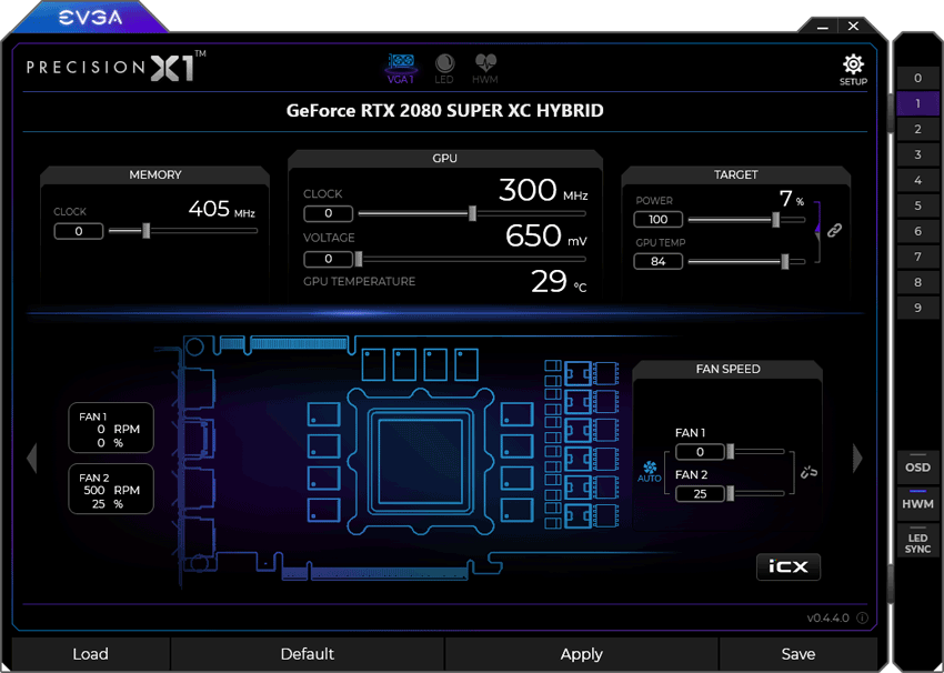 EVGA Precision X1 panel1