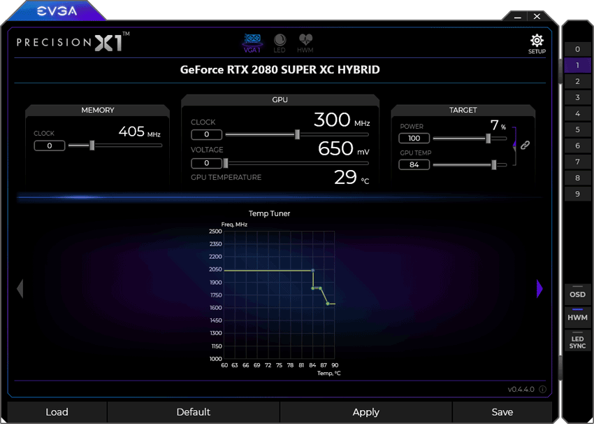 Pro zvětšení klikni EVGA Precision X1 panel5