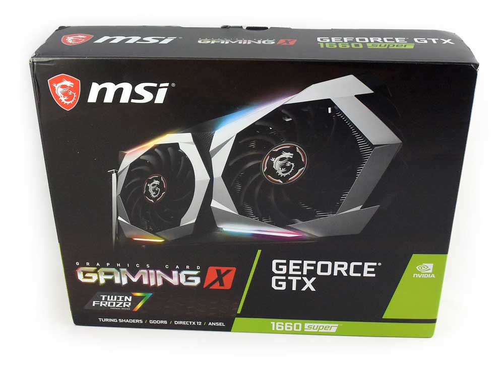 MSI GTX 1660 SUPER Gaming X; balení