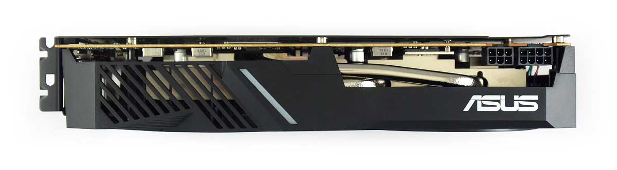Pro zvětšení klikni Asus DUAL RX 5700 O8G EVO; horní strana