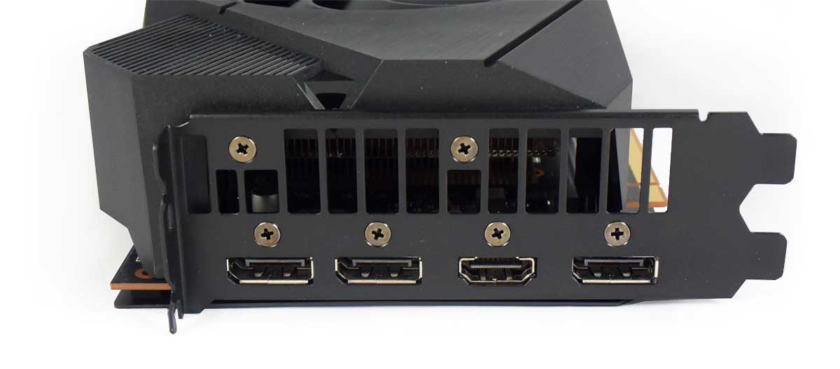 Pro zvětšení klikni Asus DUAL RX 5700 O8G EVO obrazové výstupy