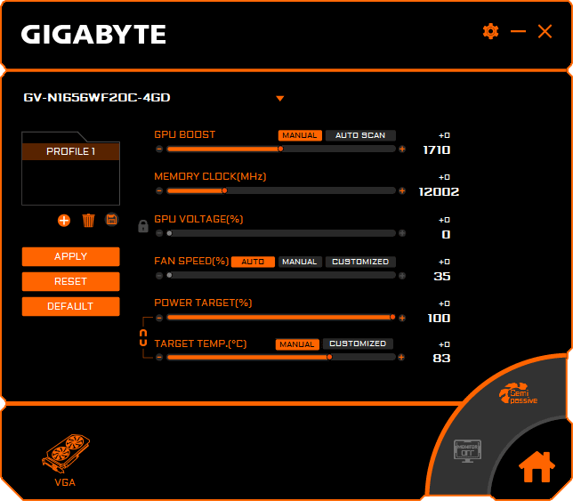 Gigabyte GTX 1650 D6 Windforce OC 4G; AORUS Graphics Engine