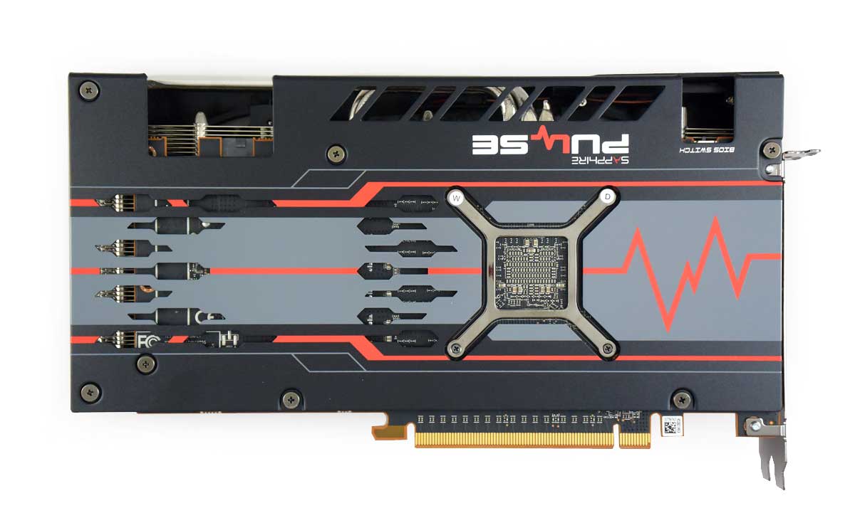 Sapphire PULSE RX 5600 XT 6G; zadní strana