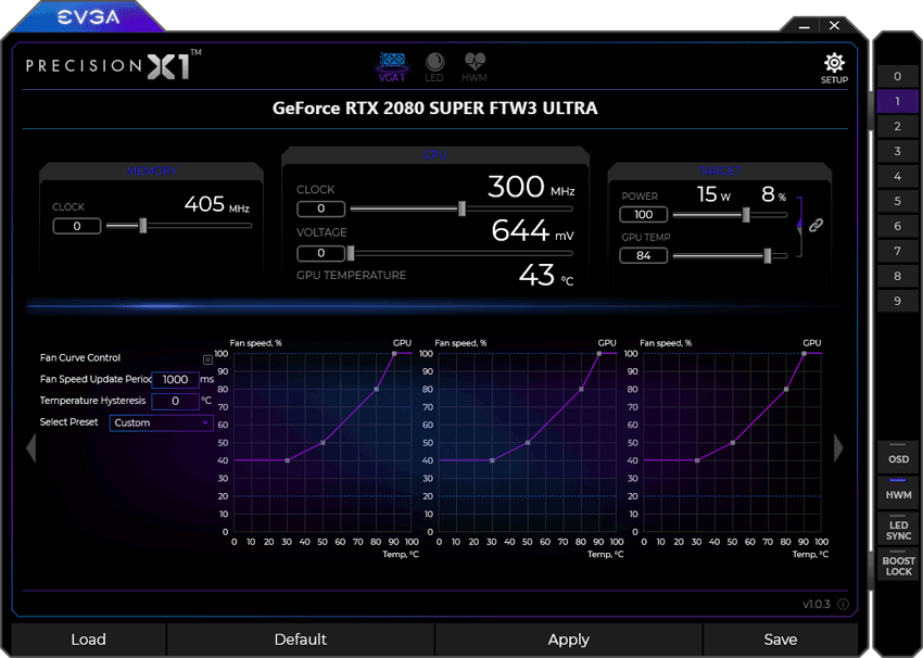 EVGA Precision X1 panel2