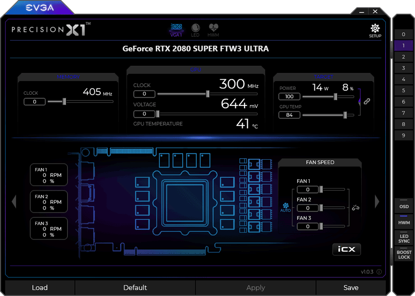 EVGA Precision X1 panel1