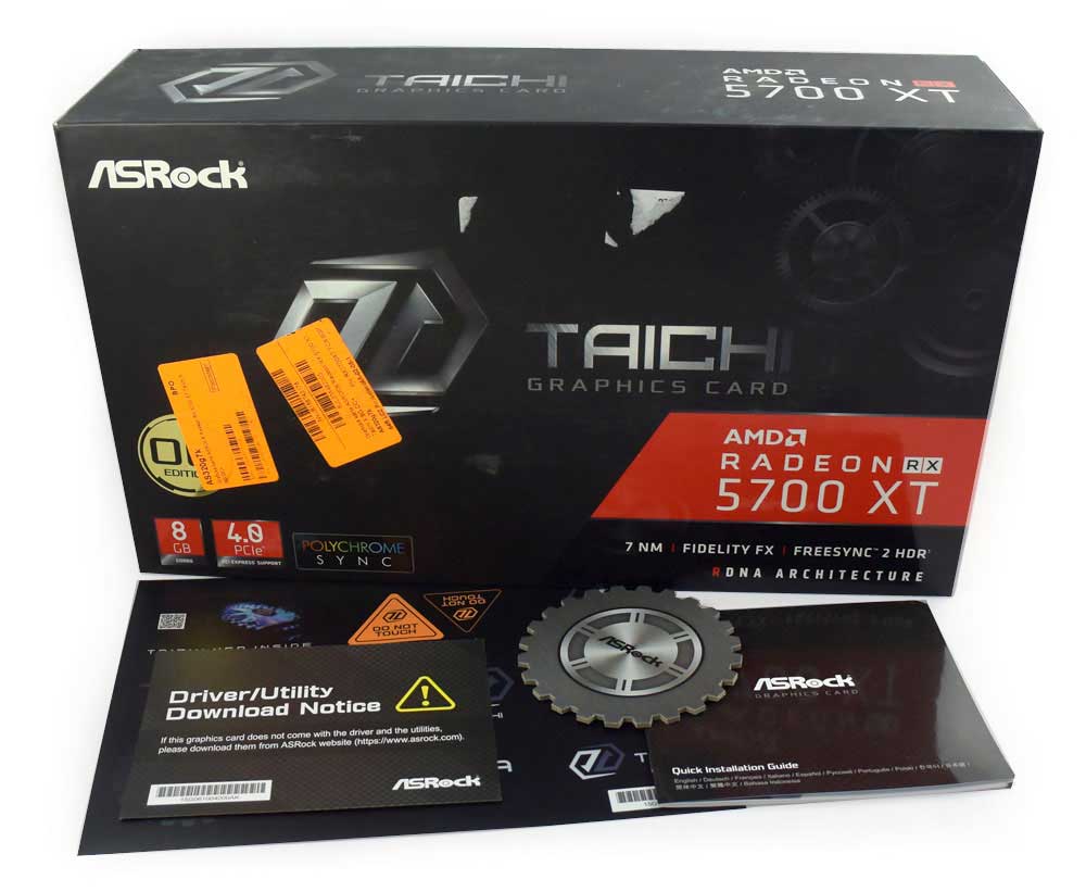 Pro zvětšení klikni ASRock RX 5700 XT Taichi X 8G OC+; balení