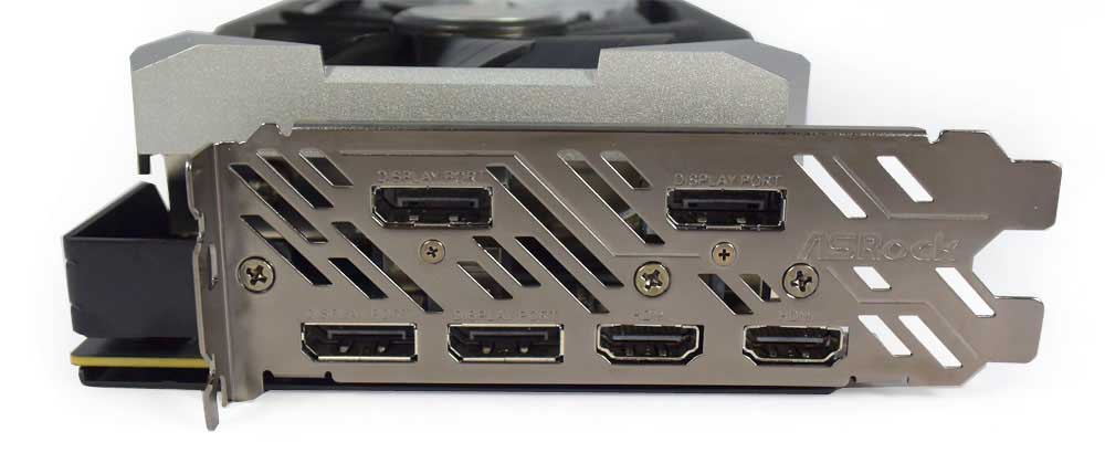 Pro zvětšení klikni ASRock RX 5700 XT Taichi X 8G OC+ obrazové výstupy