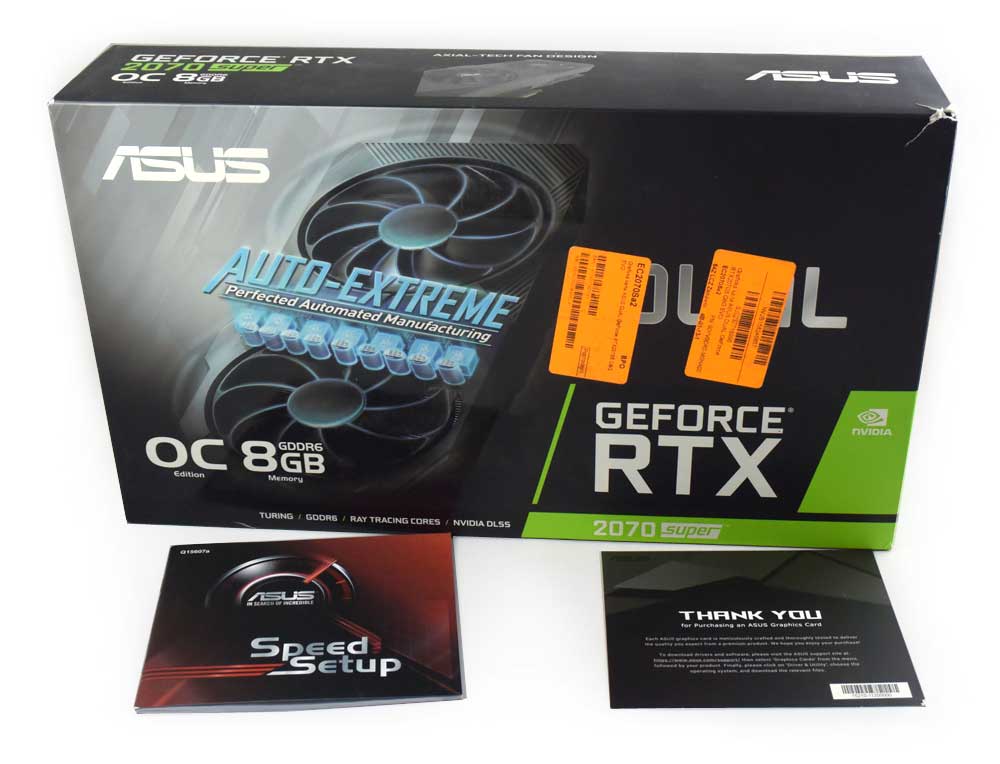 Asus DUAL RTX 2070 SUPER O8G EVO; balení