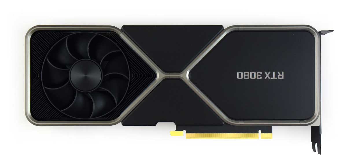 Pro zvětšení klikni NVIDIA RTX 3080 Founders Edition; zadní strana