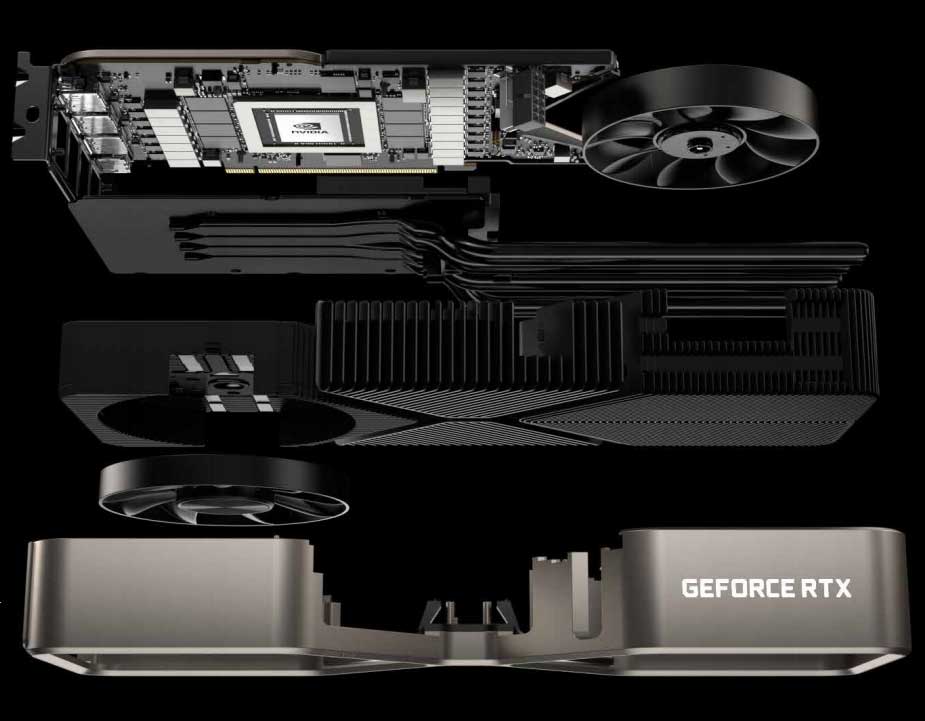 NVIDIA RTX 3080 Founders Edition; systém chlazení