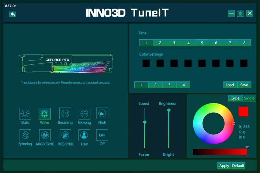 Inno3D TuneIT; RGB LED