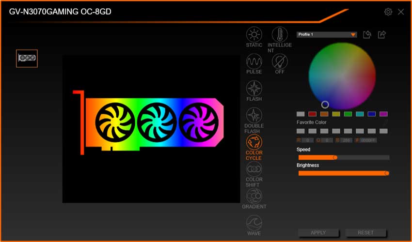 Pro zvětšení klikni Gigabyte AORUS Engine; RGB Fusion