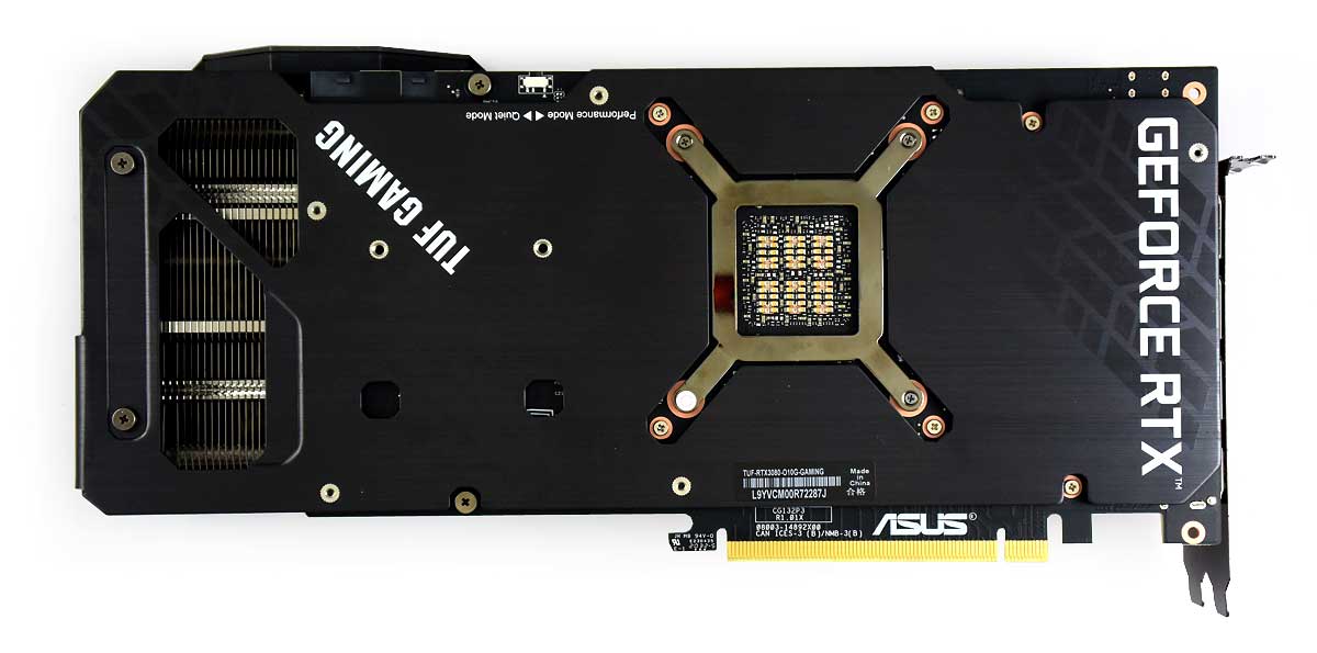 Asus TUF RTX 3080 O10G Gaming; zadní strana