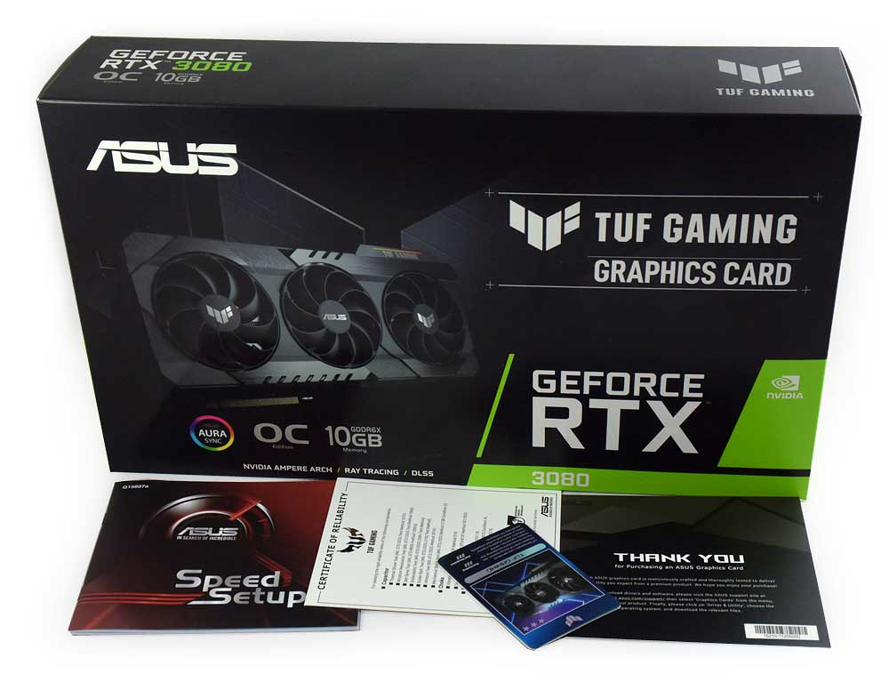 Asus TUF RTX 3080 O10G Gaming; balení