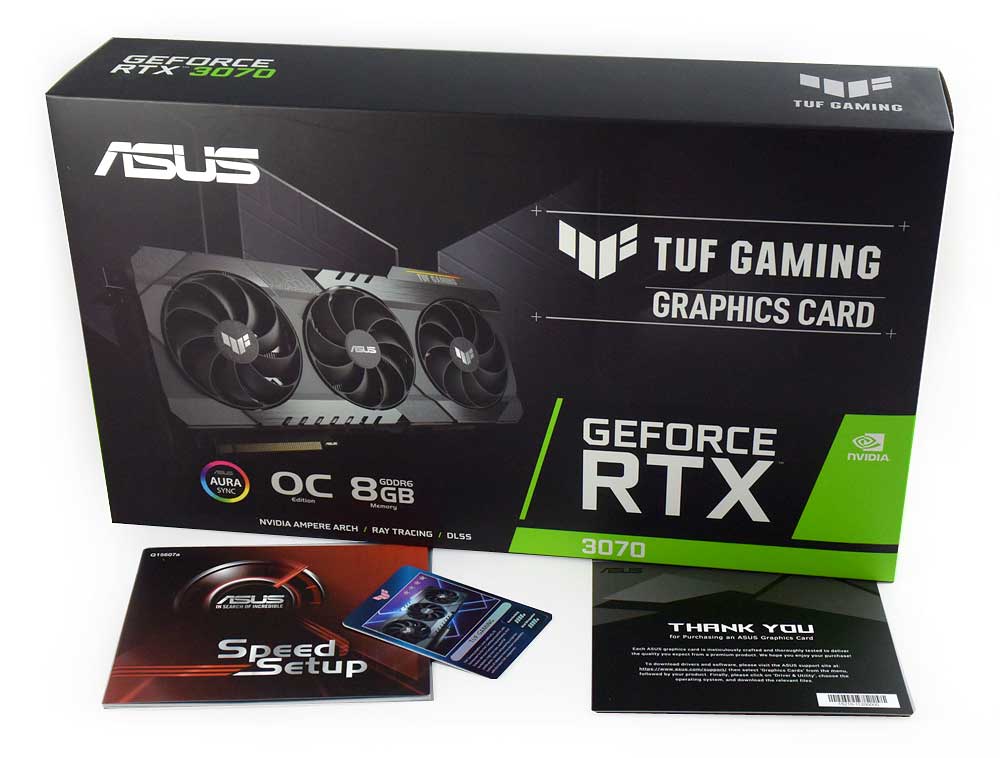 Asus TUF RTX 3070 O8G Gaming; balení