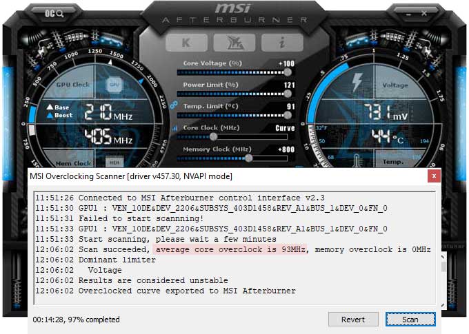 MSI Afterburner OC Scanner