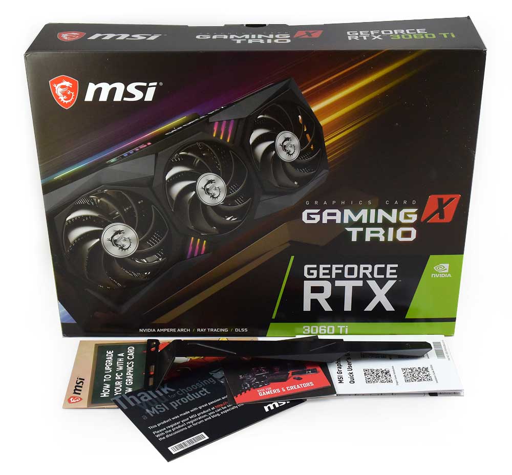 MSI RTX 3060 Ti Gaming X TRIO 8G; balení
