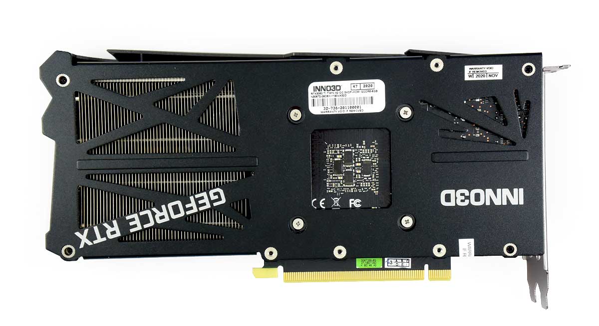 Inno3D RTX 3060 Ti TWIN X2 OC 8G; zadní strana