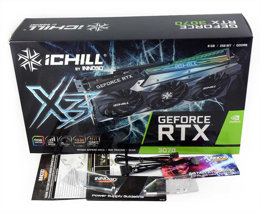 Inno3D RTX 3070 iCHILL X3 8G; balení