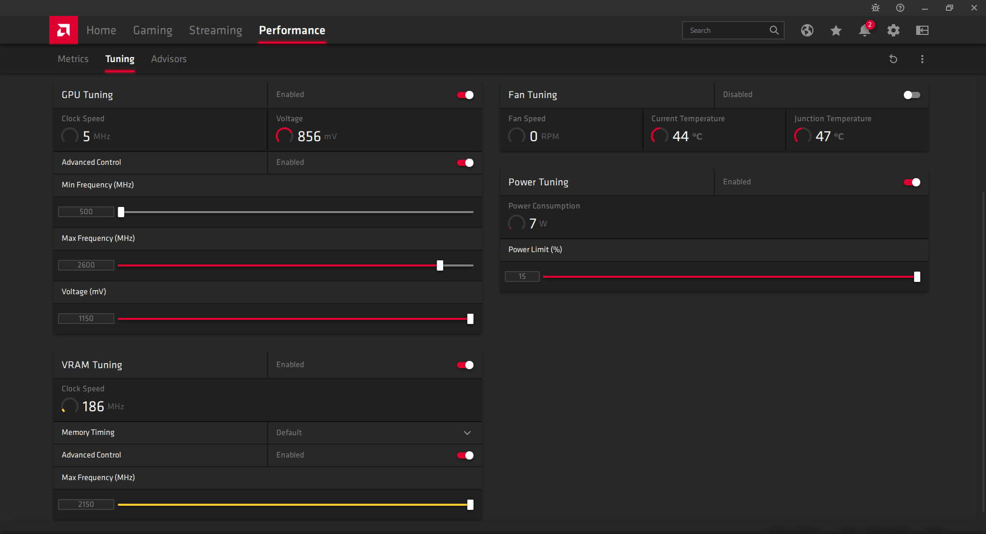 Asus TUF RX 6800 XT O16G Gaming; RSAE přetaktování