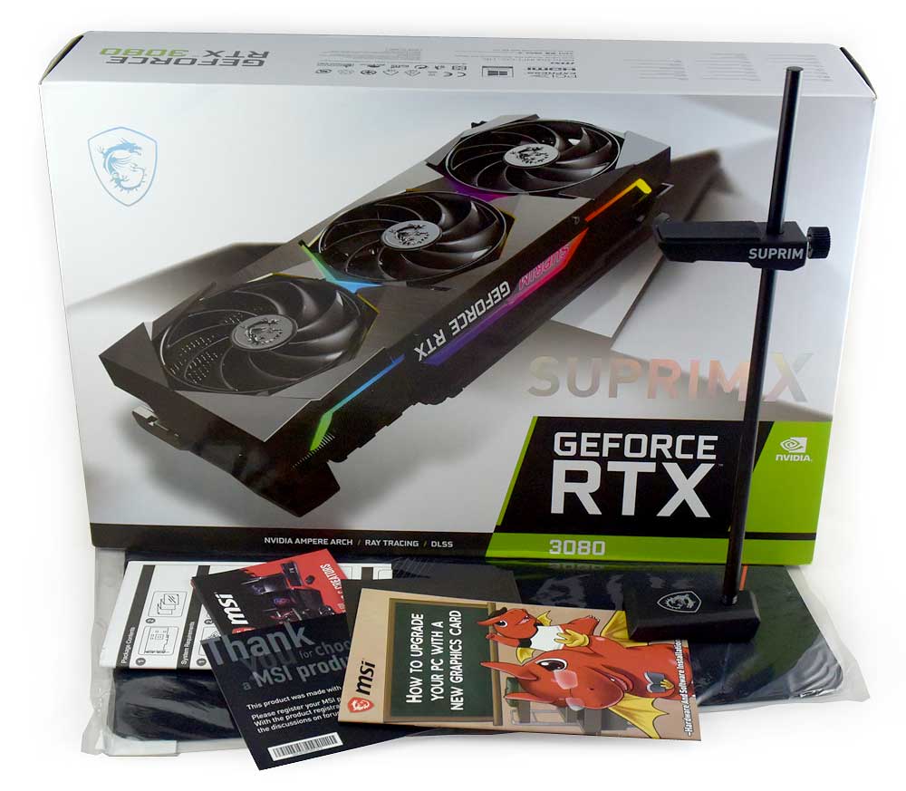 MSI RTX 3080 SUPRIM X 10G; balení