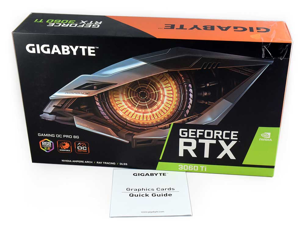 Gigabyte RTX 3060 Ti Gaming OC PRO 8G; balení