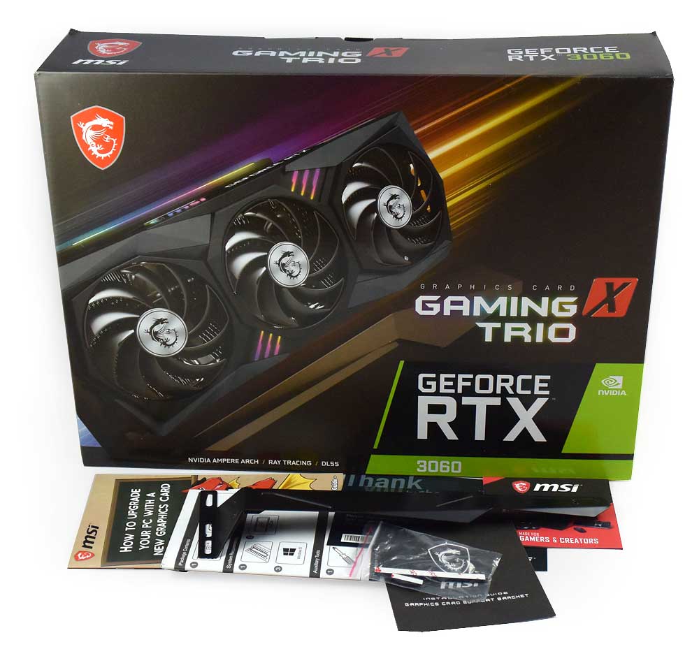 MSI RTX 3060 Gaming X TRIO 12G; balení