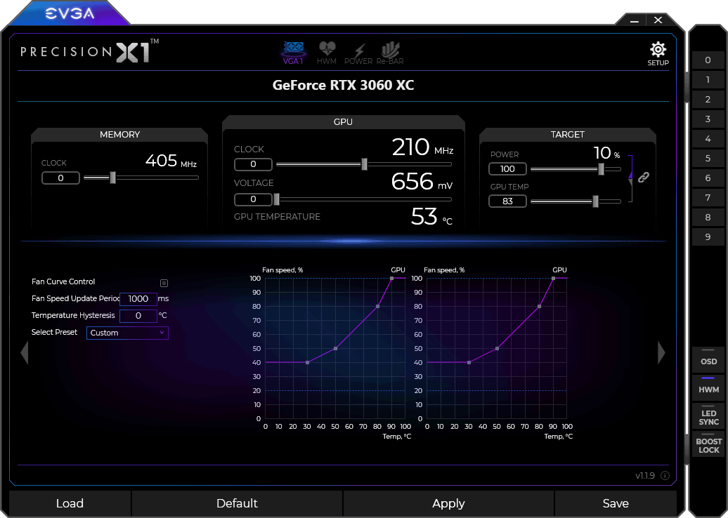 Pro zvětšení klikni EVGA Precision X1 panel2