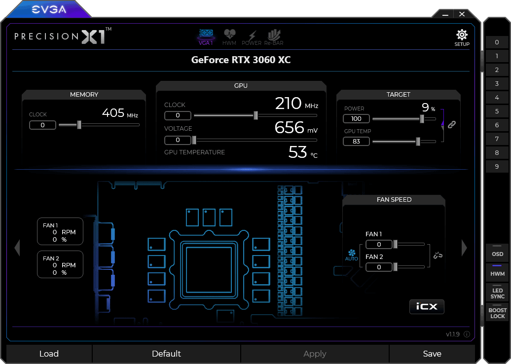 Pro zvětšení klikni EVGA Precision X1 panel1