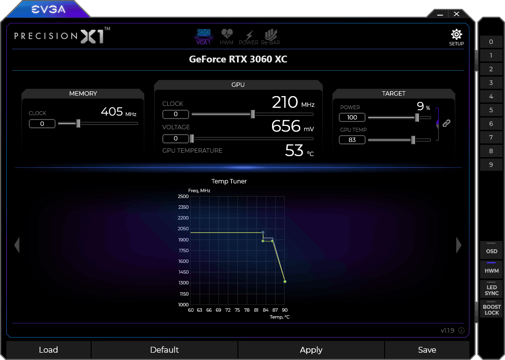 Pro zvětšení klikni EVGA Precision X1 panel5