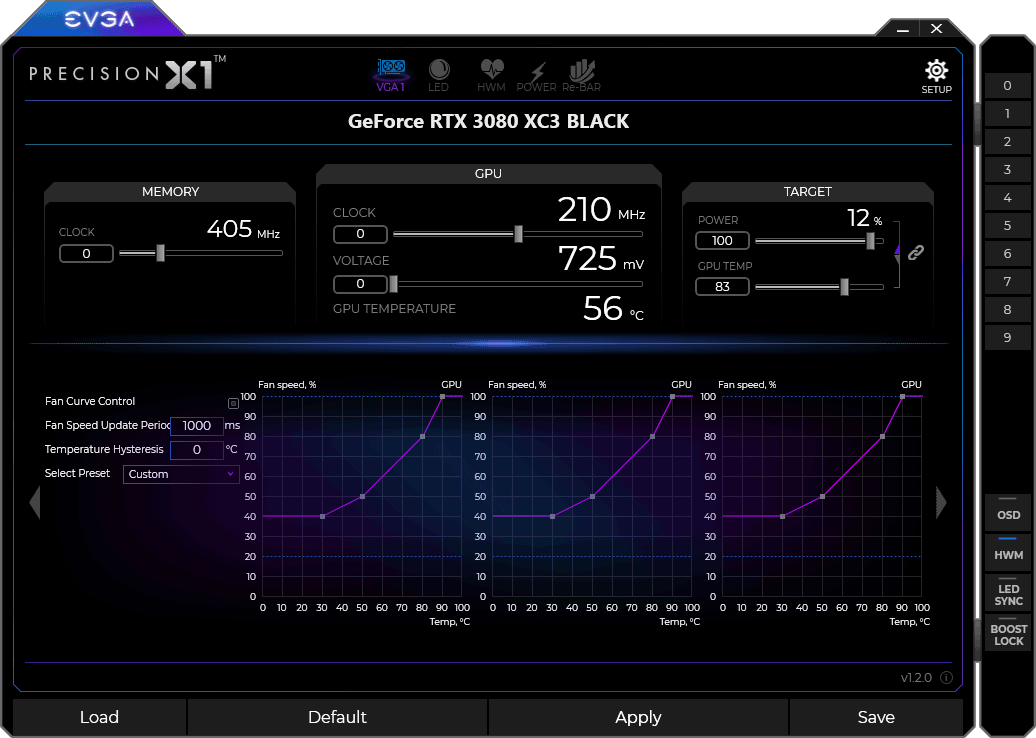 EVGA Precision X1 panel2