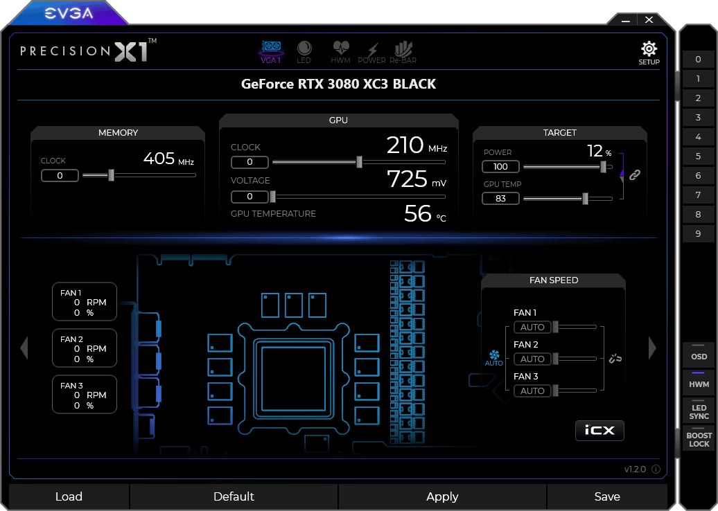 EVGA Precision X1 panel1