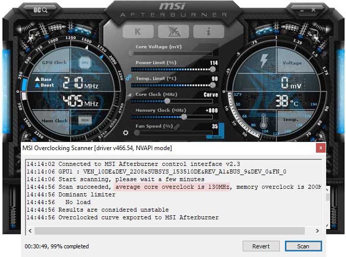 NVIDIA RTX 3080 Ti Founders Edition přetaktování Afterburner