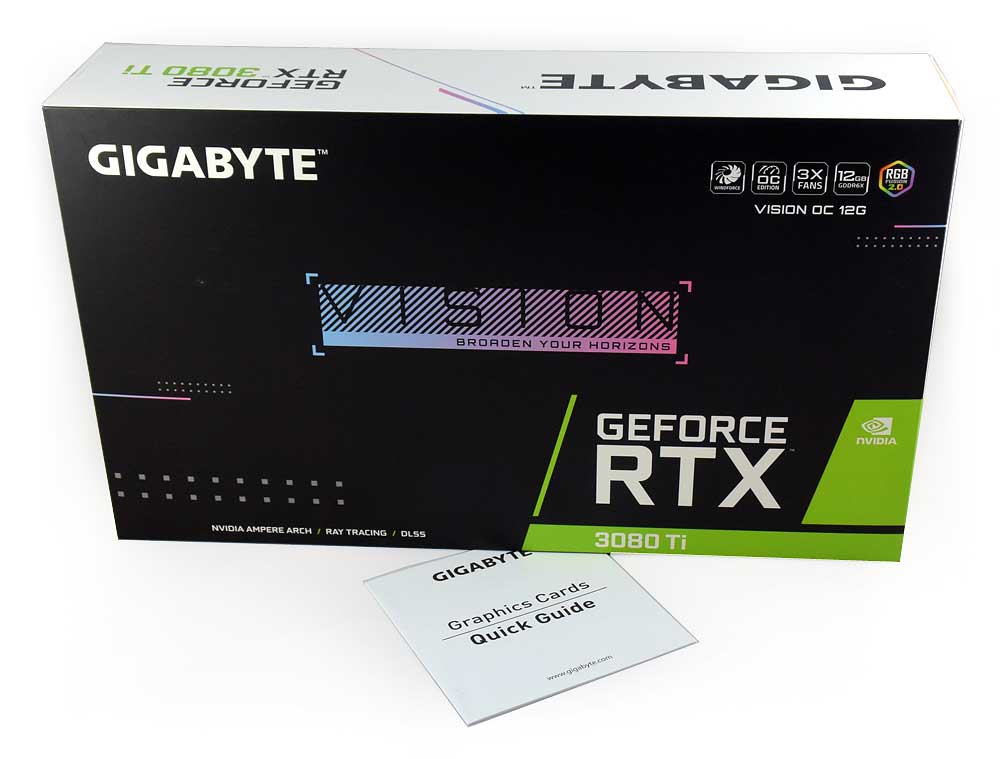 Gigabyte RTX 3080 Ti VISION OC 12G; balení