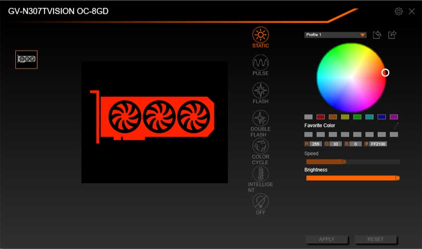 Pro zvětšení klikni Gigabyte AORUS Engine; RGB Fusion