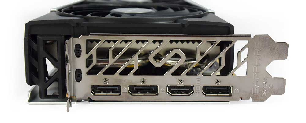 Pro zvětšení klikni Sapphire NITRO+ RX 6700 XT 12G obrazové výstupy