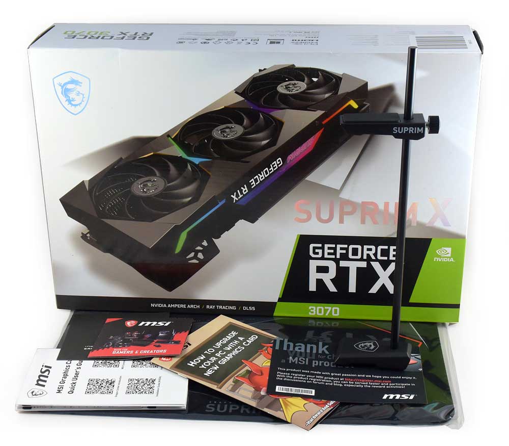 MSI RTX 3070 SUPRIM X 8G; balení