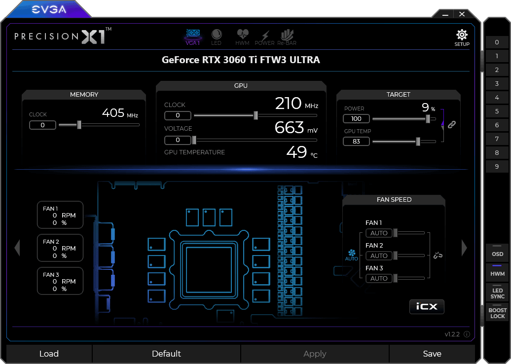 EVGA Precision X1 panel1