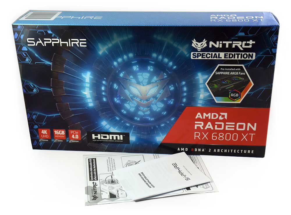 Sapphire NITRO+ RX 6800 XT SE 16G; balení