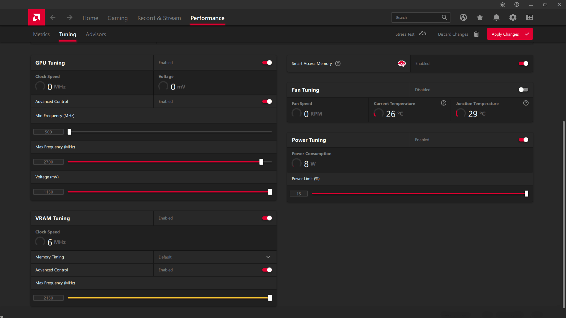 Sapphire NITRO+ RX 6800 XT SE 16G; RSAE přetaktování