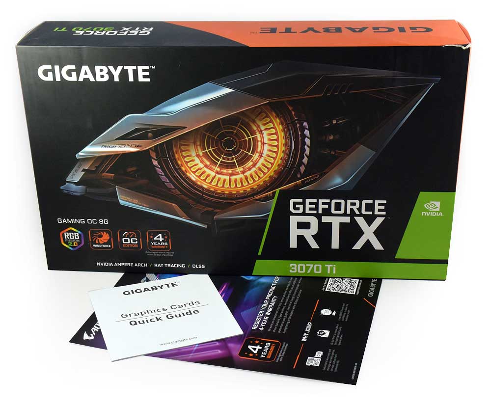 Gigabyte RTX 3070 Ti GAMING OC 8G; balení