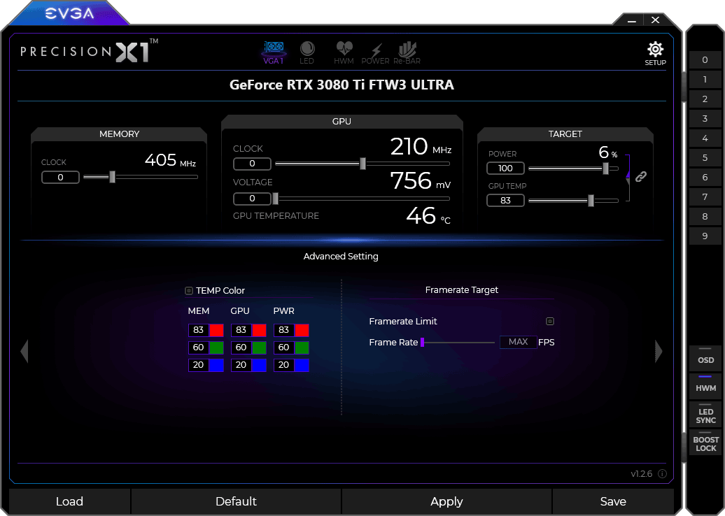 EVGA Precision X1 panel11