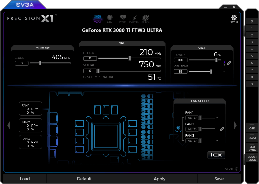 EVGA Precision X1 panel1