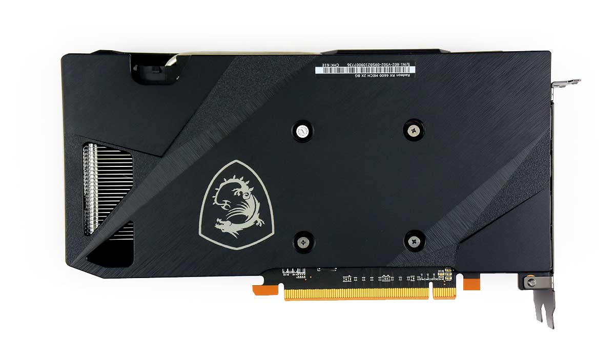 Pro zvětšení klikni MSI RX 6600 MECH 2X 8G; zadní strana
