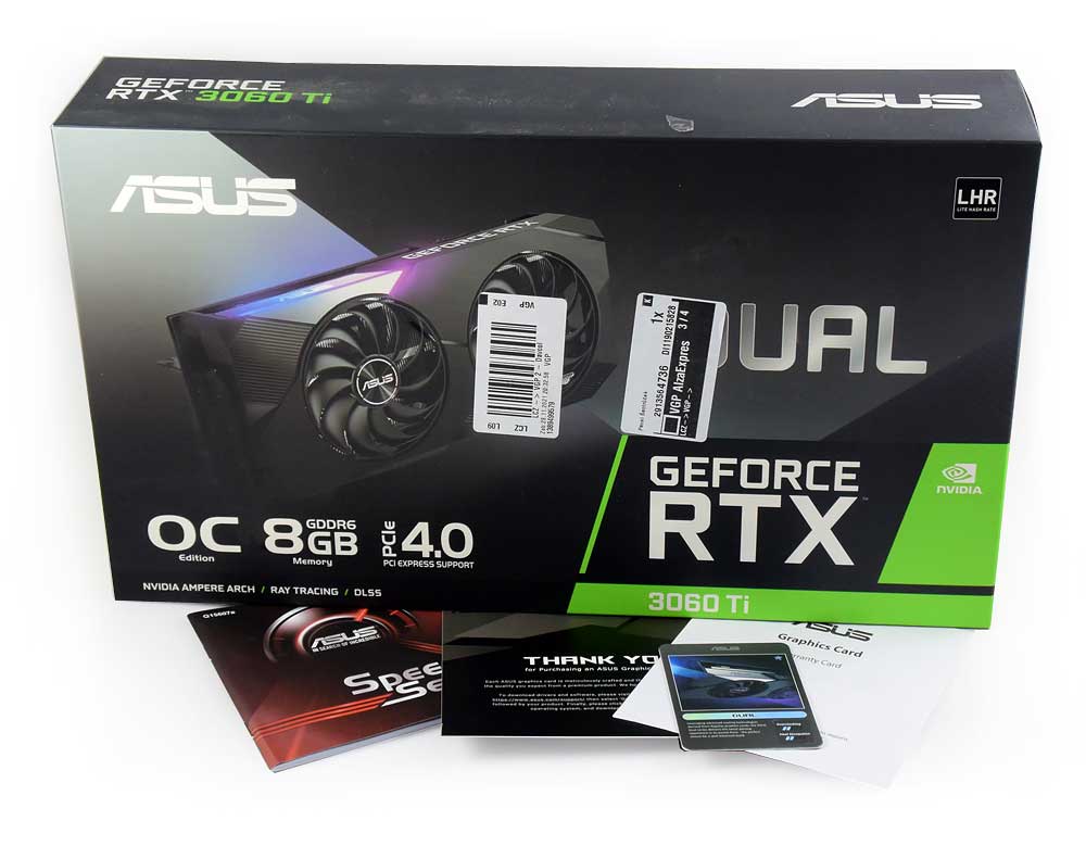 Asus DUAL RTX 3060 Ti O8G V2; balení