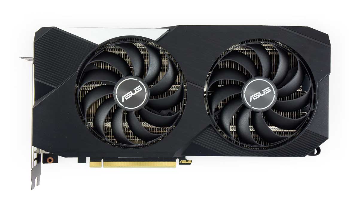 Asus DUAL RTX 3060 Ti O8G V2; čelní strana