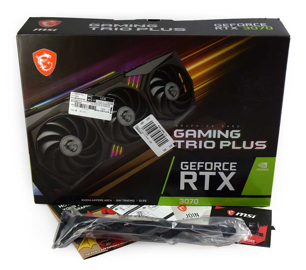 MSI RTX 3070 Gaming TRIO Plus 8G; balení