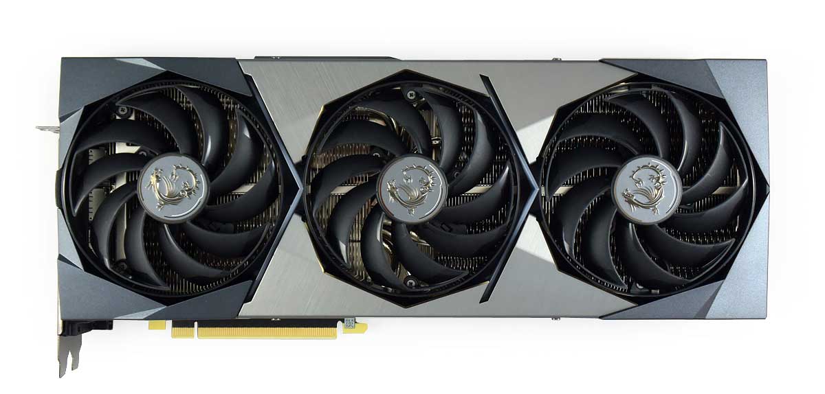 Pro zvětšení klikni MSI RTX 3080 SUPRIM X 12G; čelní strana